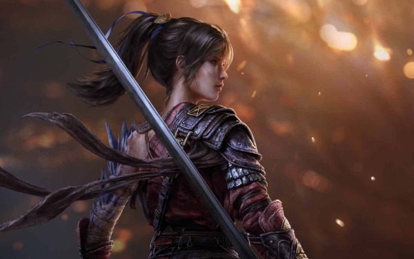 《明末 渊虚之羽》红衣女主新图：香肩半露 刚柔并济！