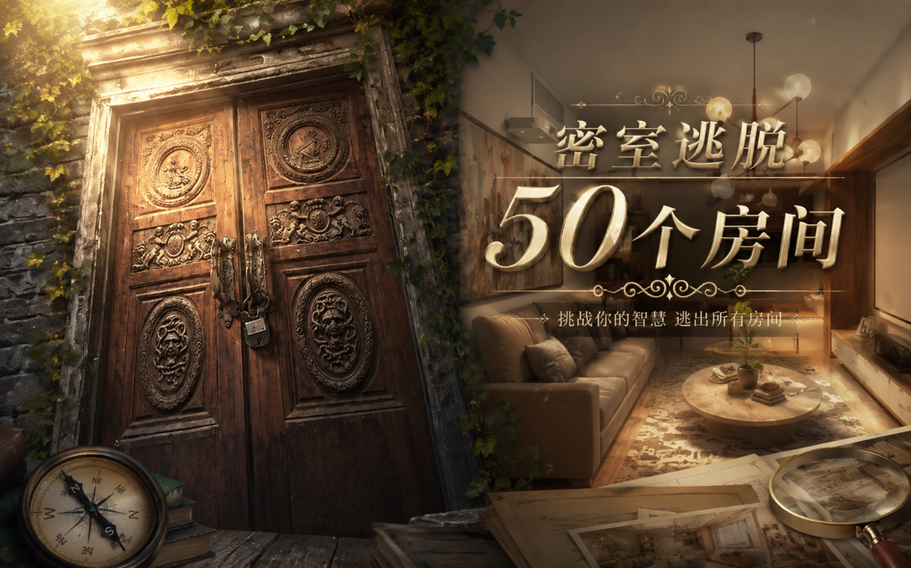 《密室逃脱之50个房间》烧脑密室解谜，突破五十重绝境闯关