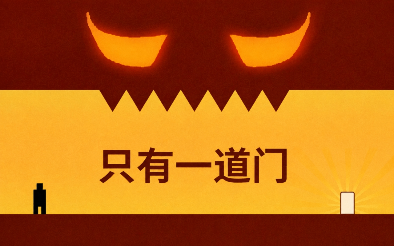只有一道门
