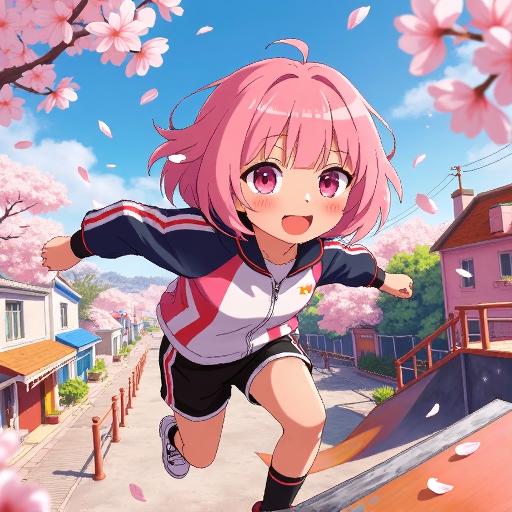 樱花小镇跑酷少女