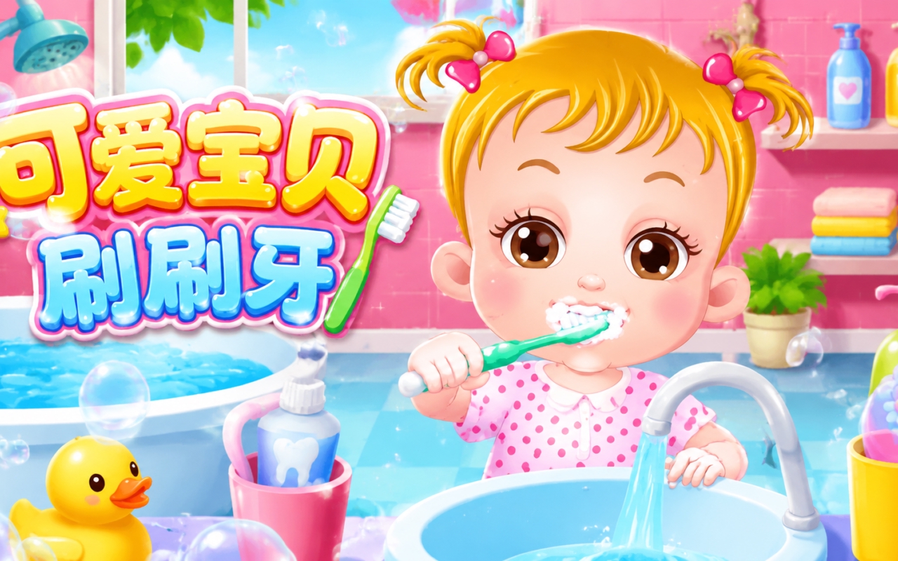 可爱宝贝刷刷牙