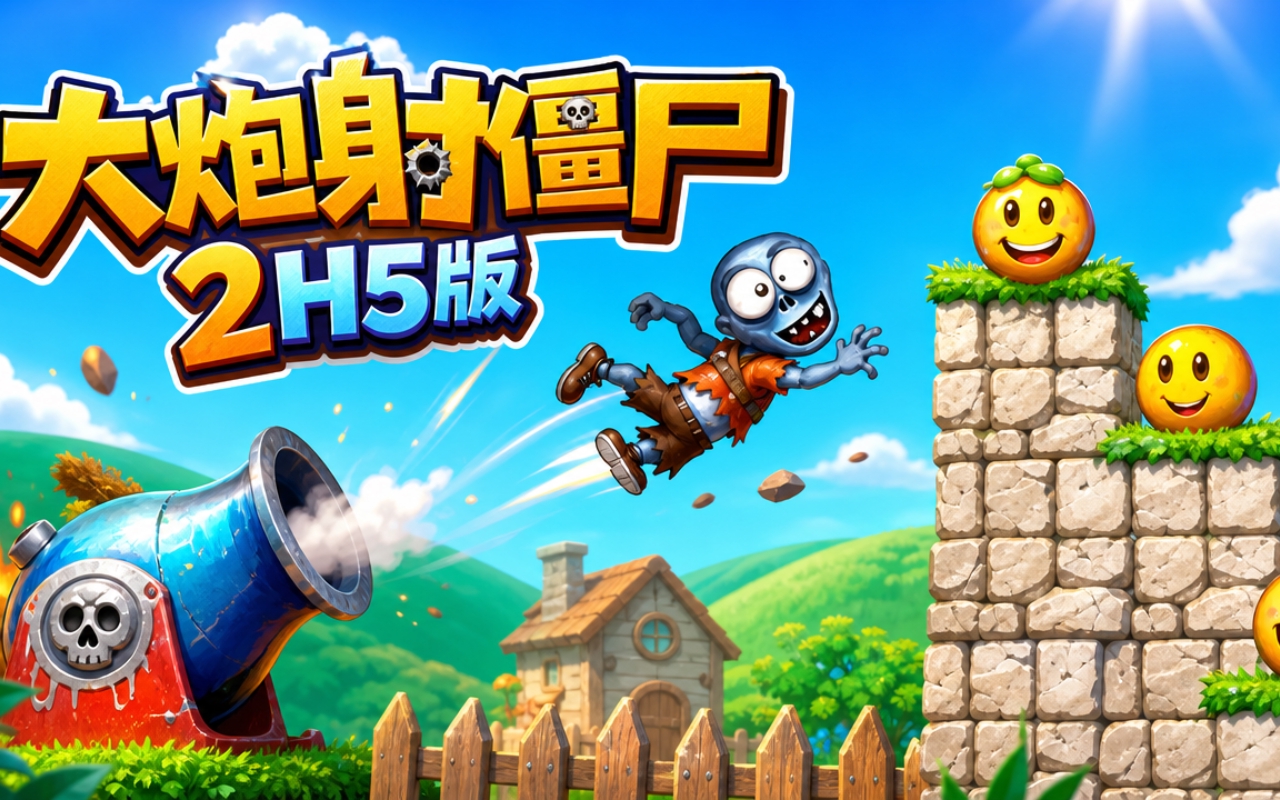 大炮射僵尸2H5版