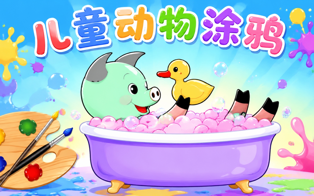 儿童动物涂鸦