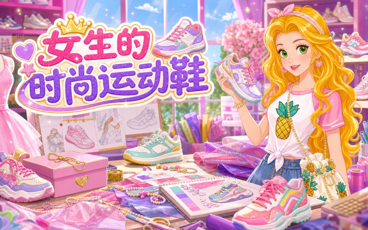 女生的时尚运动鞋