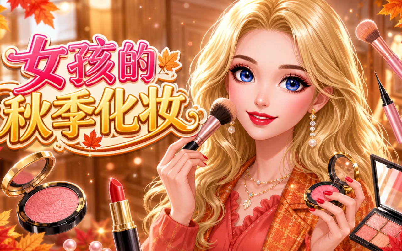 女孩的秋季化妆