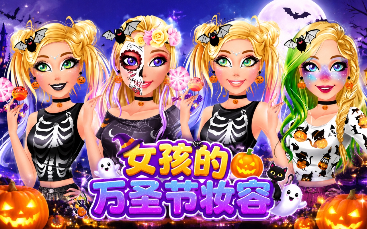 女孩的万圣节妆容