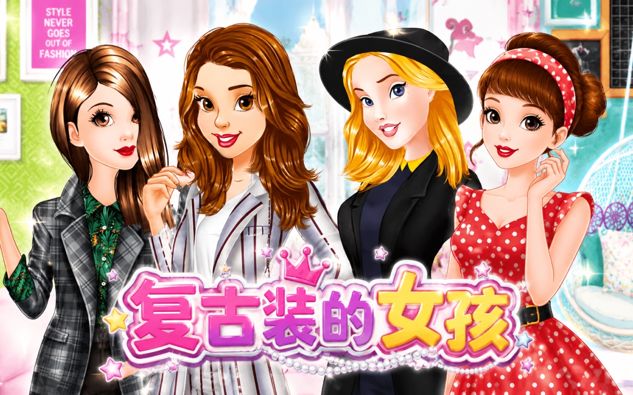 复古装的女孩