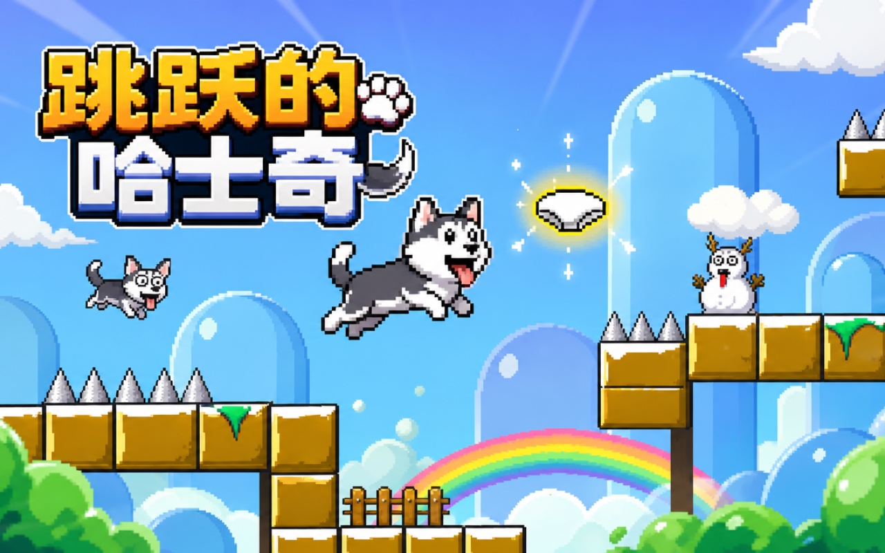 跳跃的哈士奇