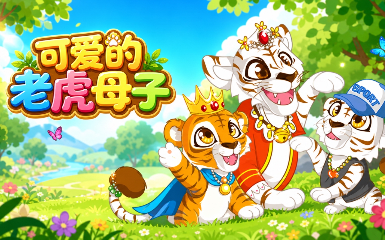 可爱的老虎母子