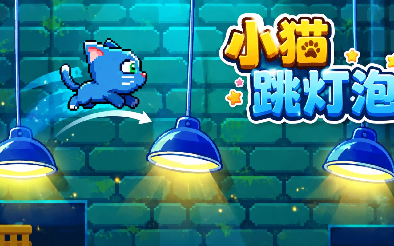 小猫跳灯泡