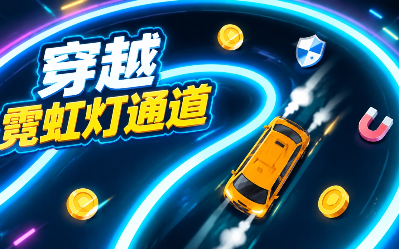 穿越霓虹灯通道