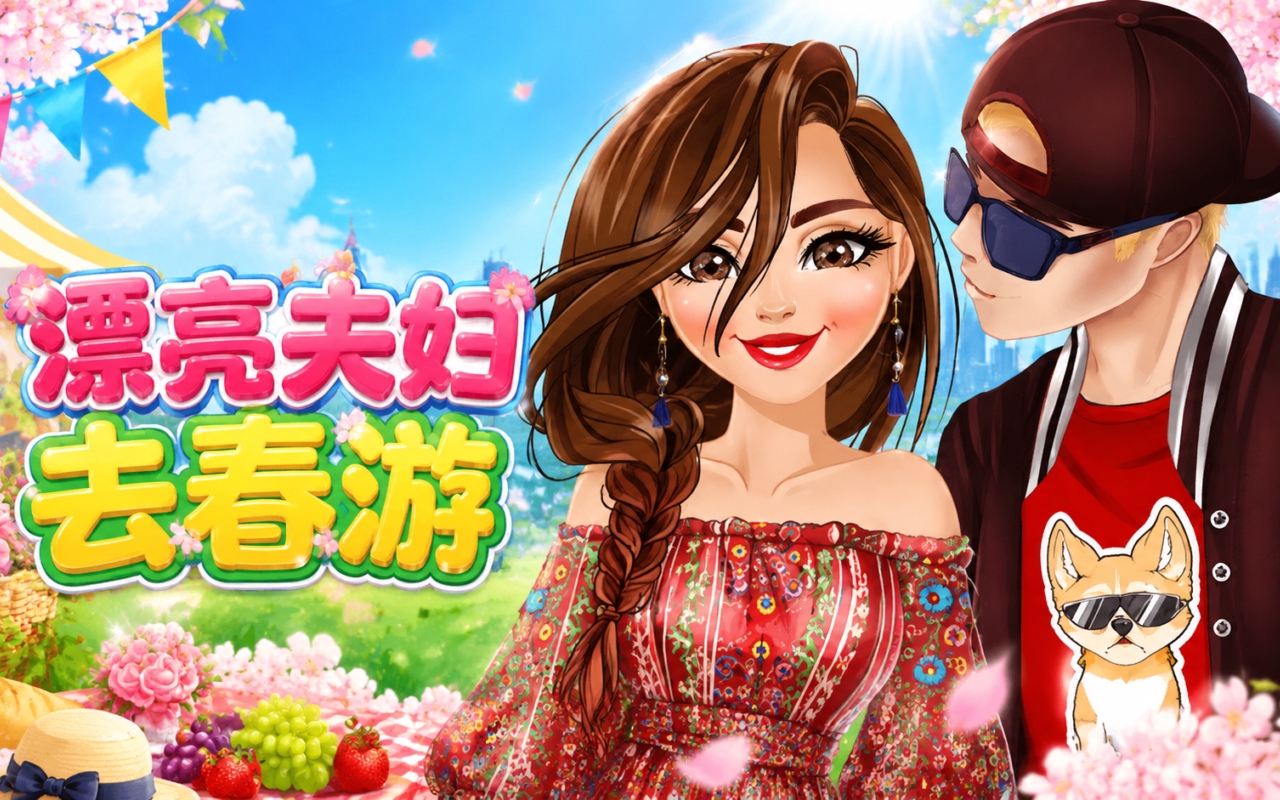 漂亮夫妇去春游