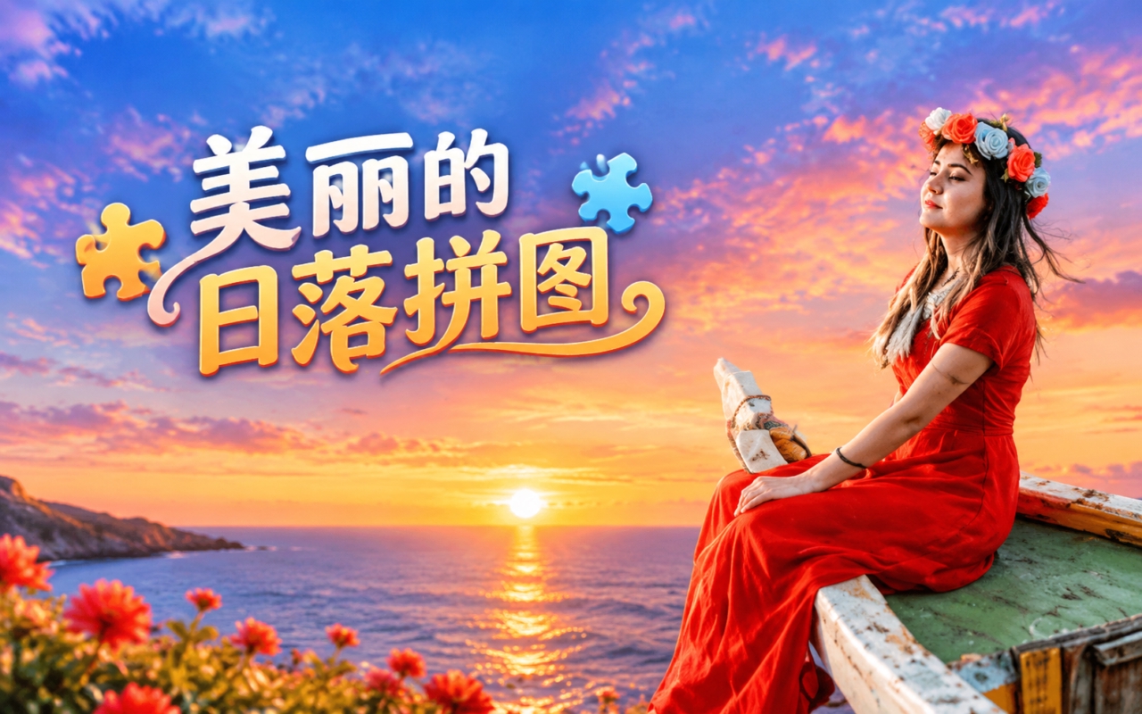 美丽的日落拼图