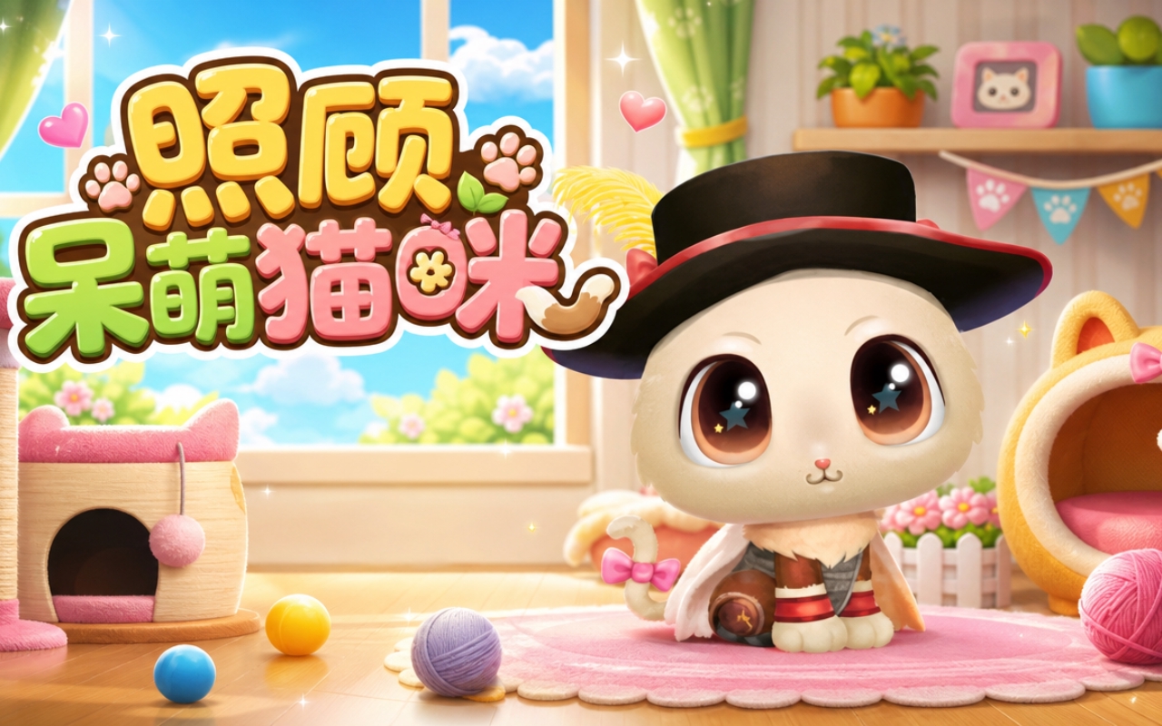 照顾呆萌猫咪