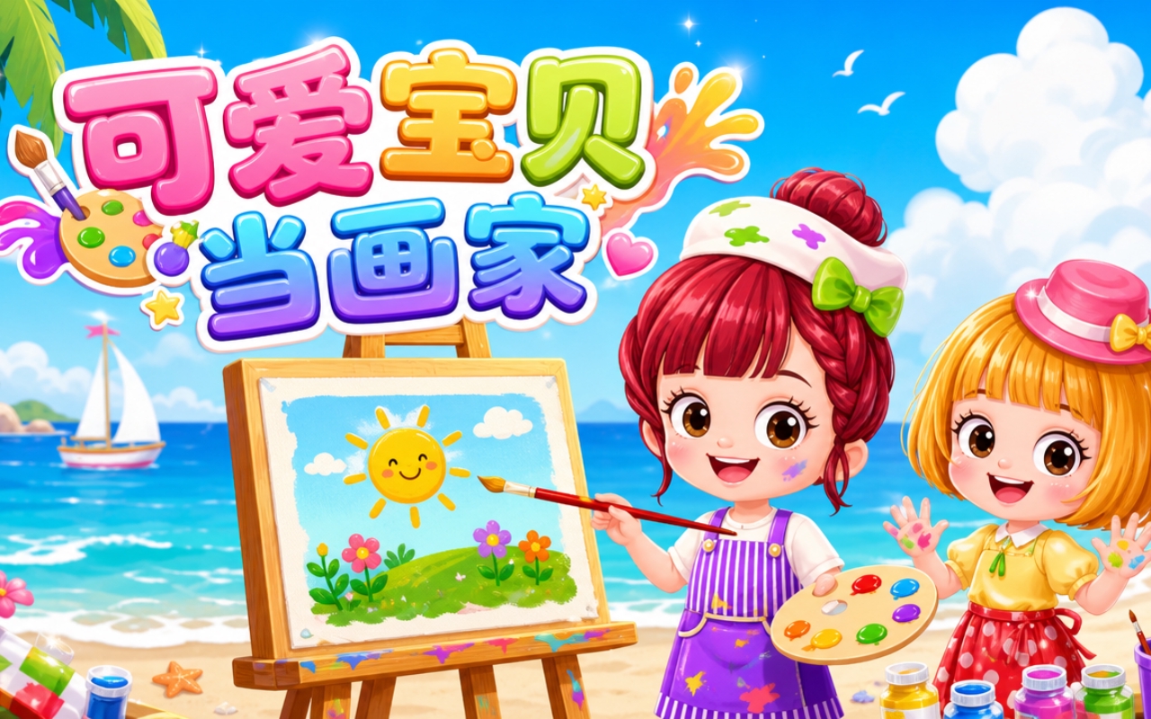 可爱宝贝当画家