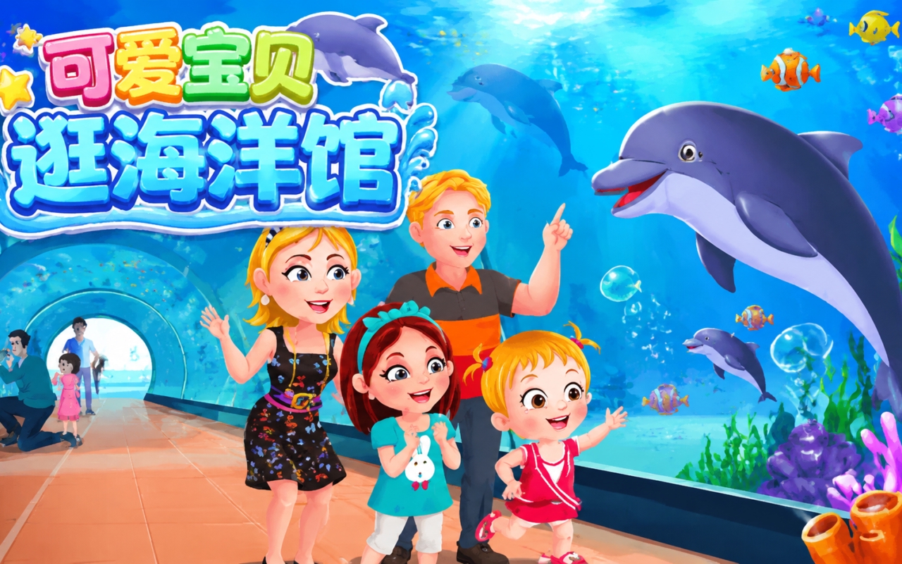 可爱宝贝逛海洋馆