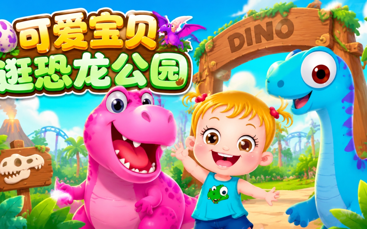 可爱宝贝逛恐龙公园