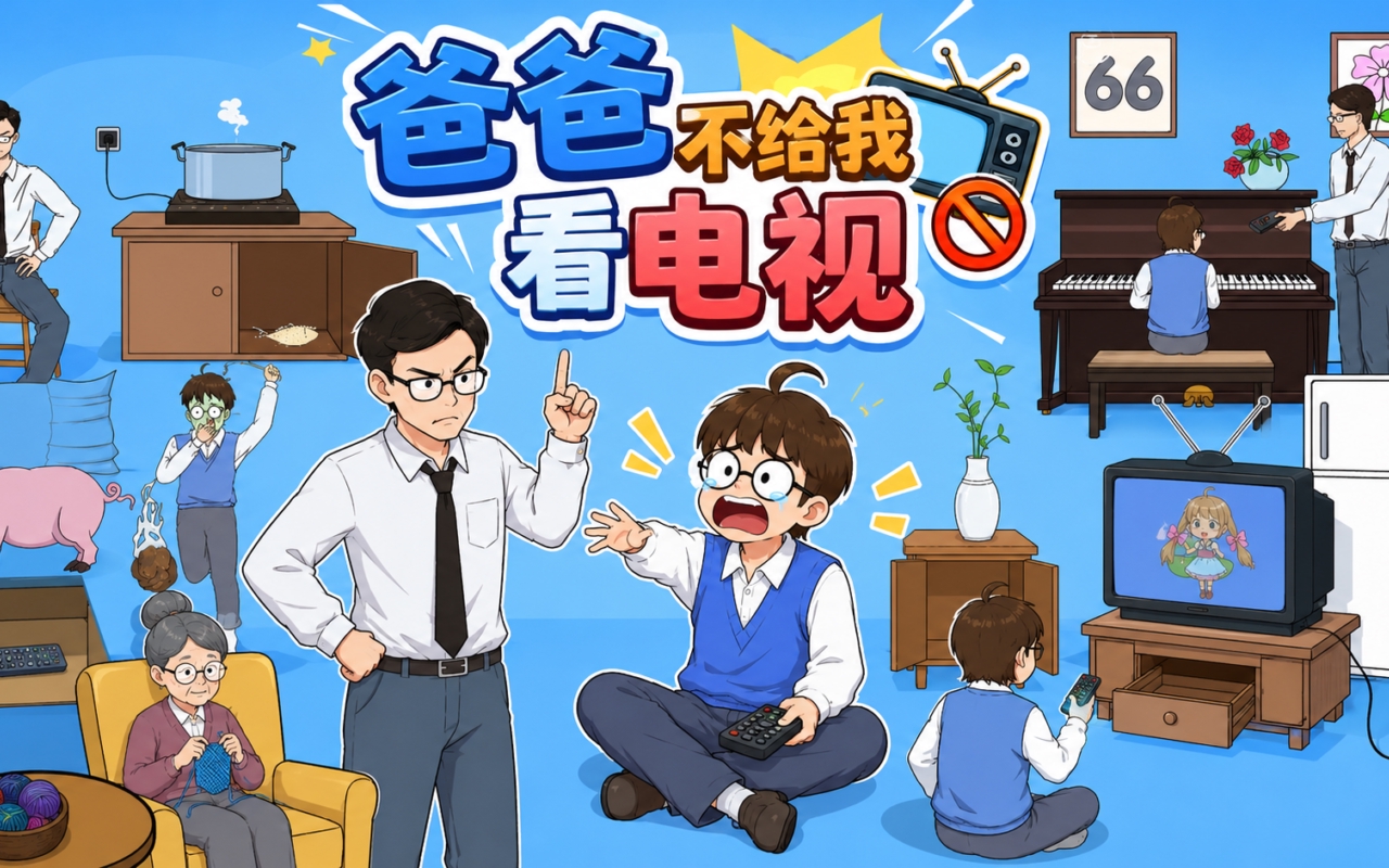 爸爸不给我看电视