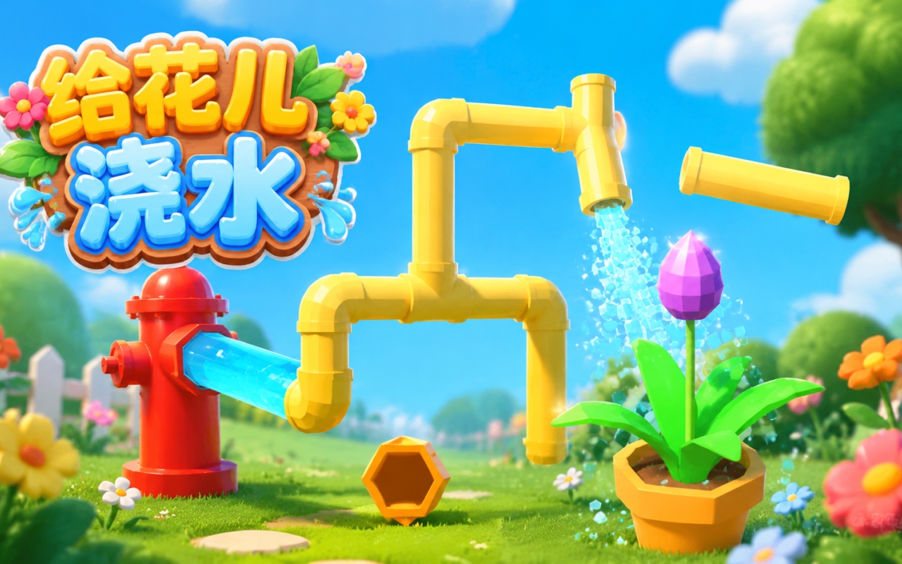给花儿浇水