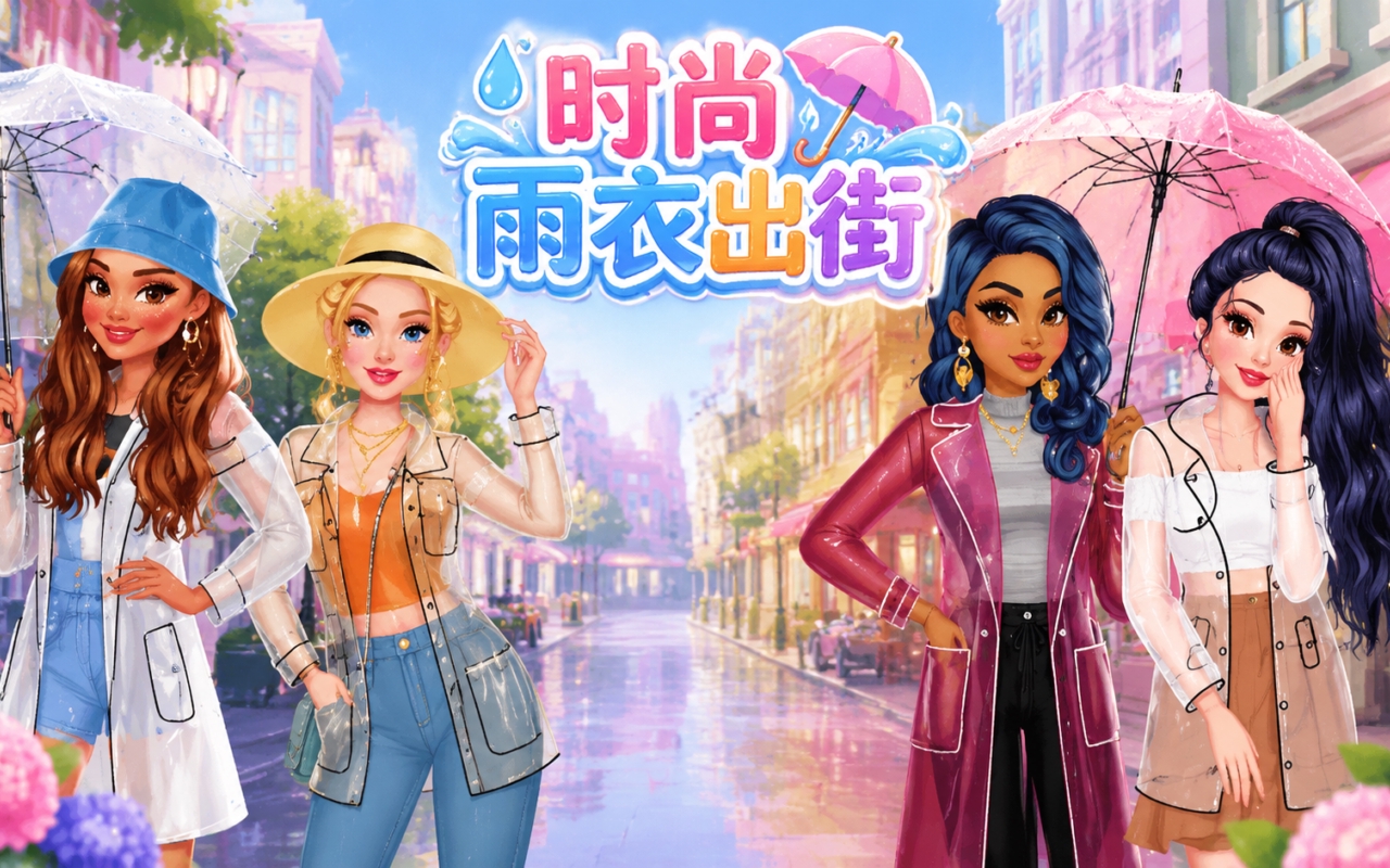 时尚雨衣出街
