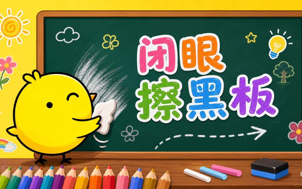 闭眼擦黑板