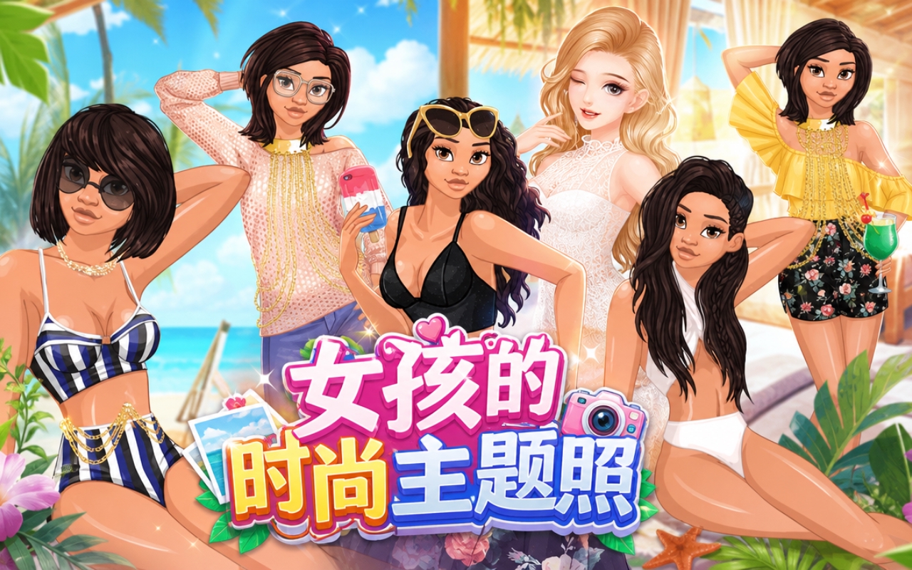 女孩的时尚主题照