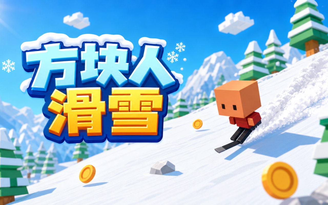 方块人滑雪