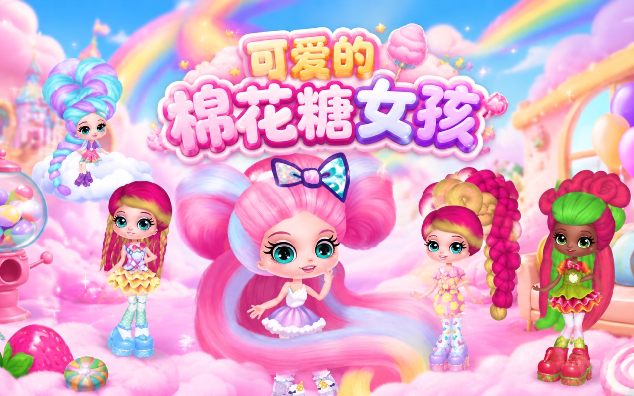 可爱的棉花糖女孩