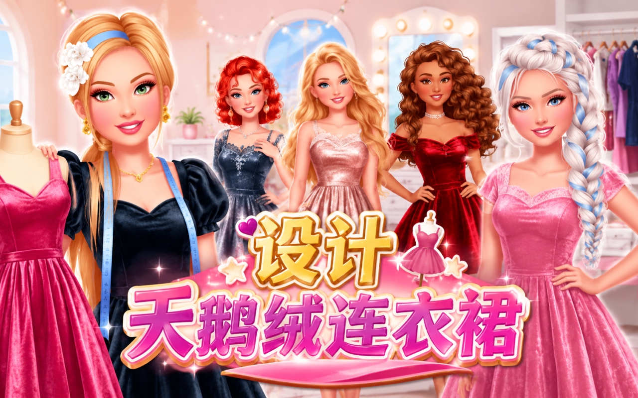 设计天鹅绒连衣裙