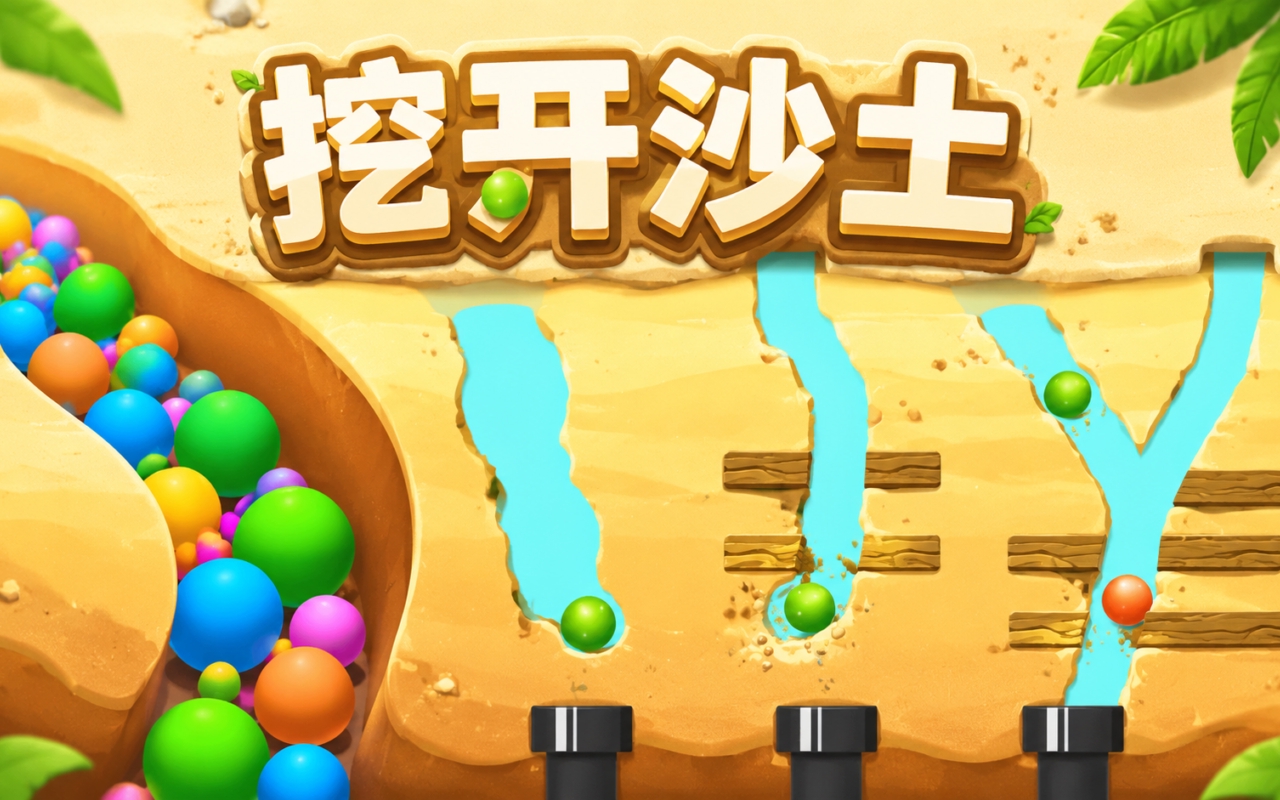 挖开沙土