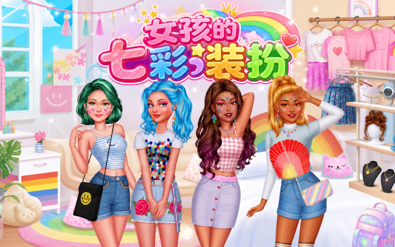 女孩的七彩装扮
