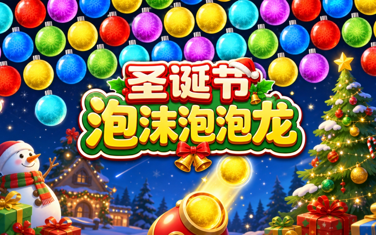 圣诞节泡沫泡泡龙