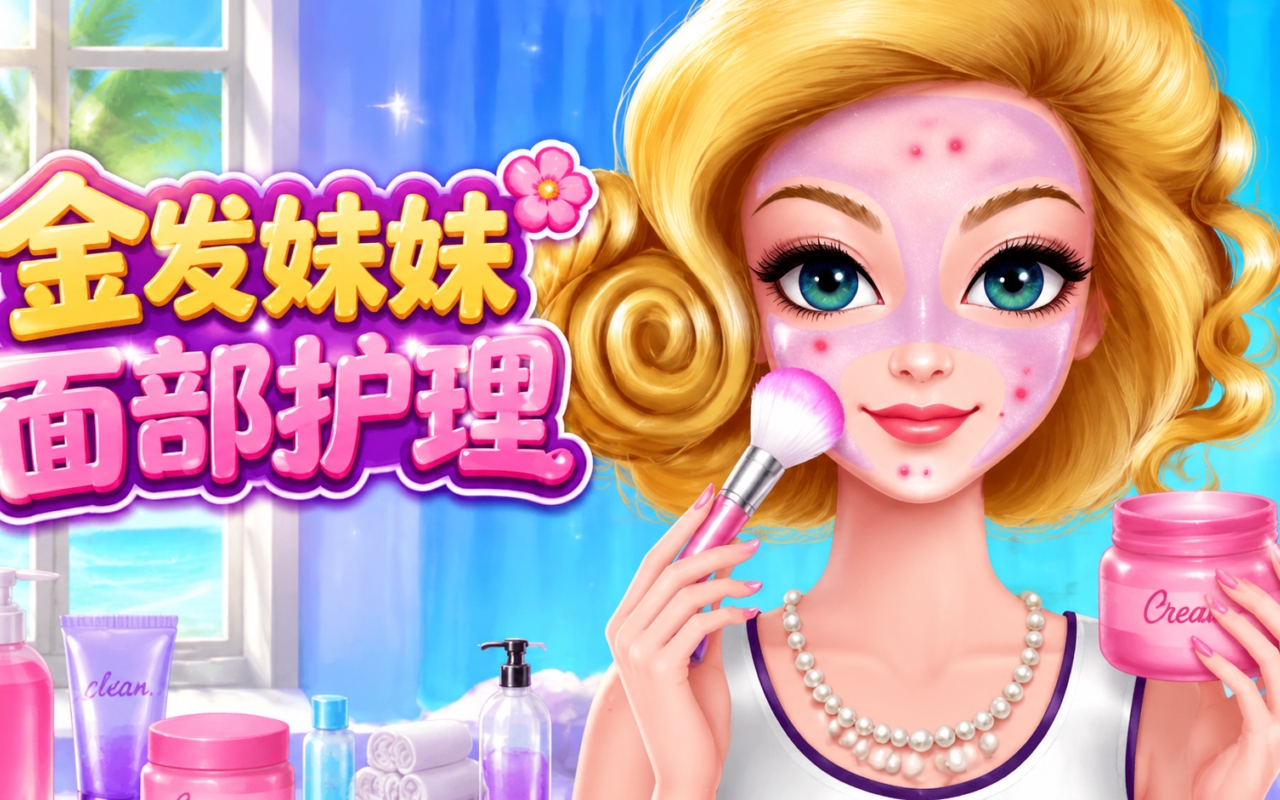 金发妹妹面部护理