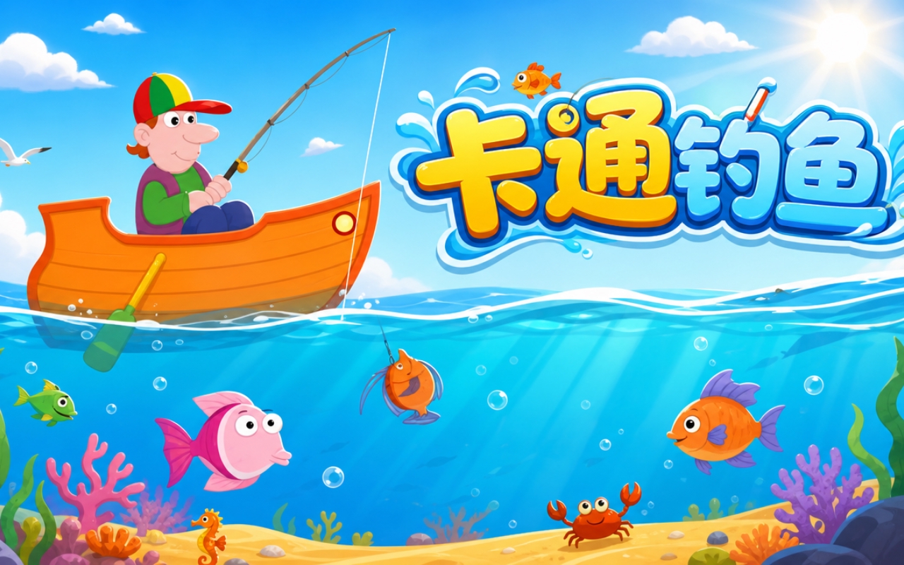卡通钓鱼