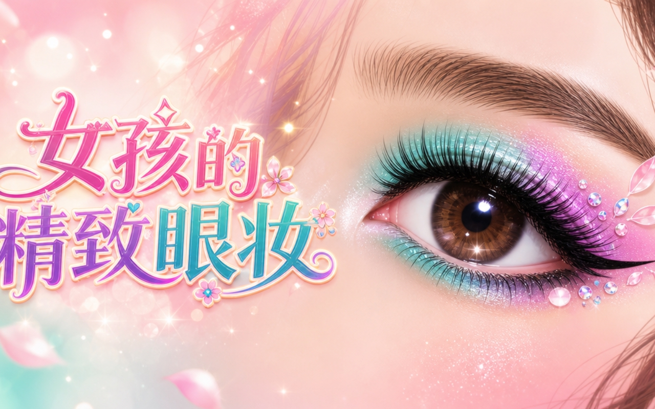 女孩的精致眼妆
