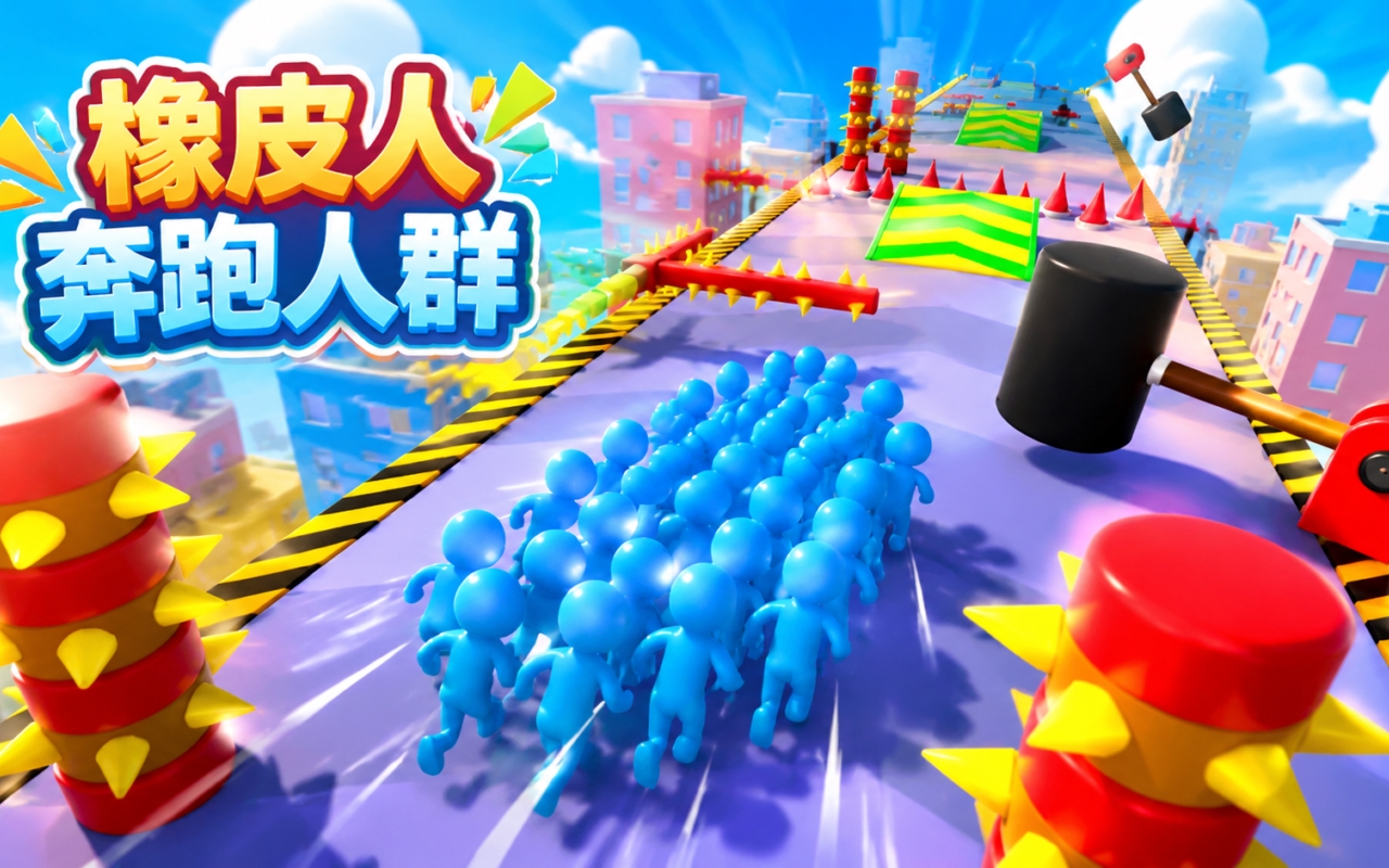橡皮人奔跑人群