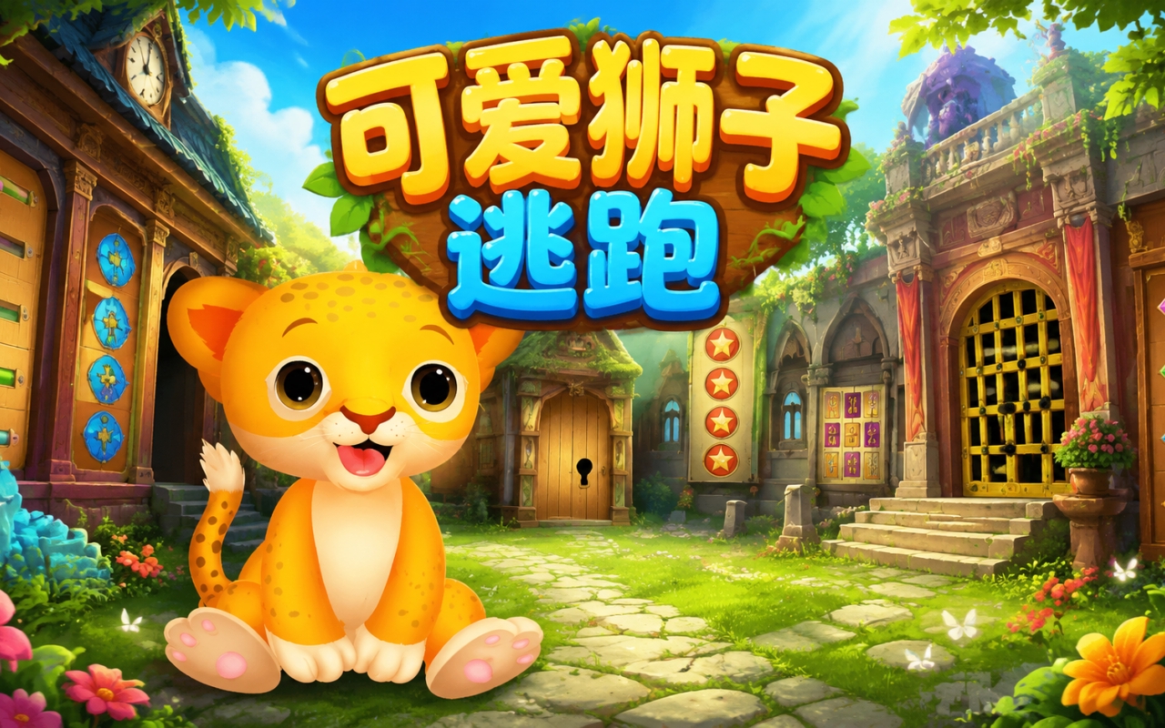 可爱狮子逃跑