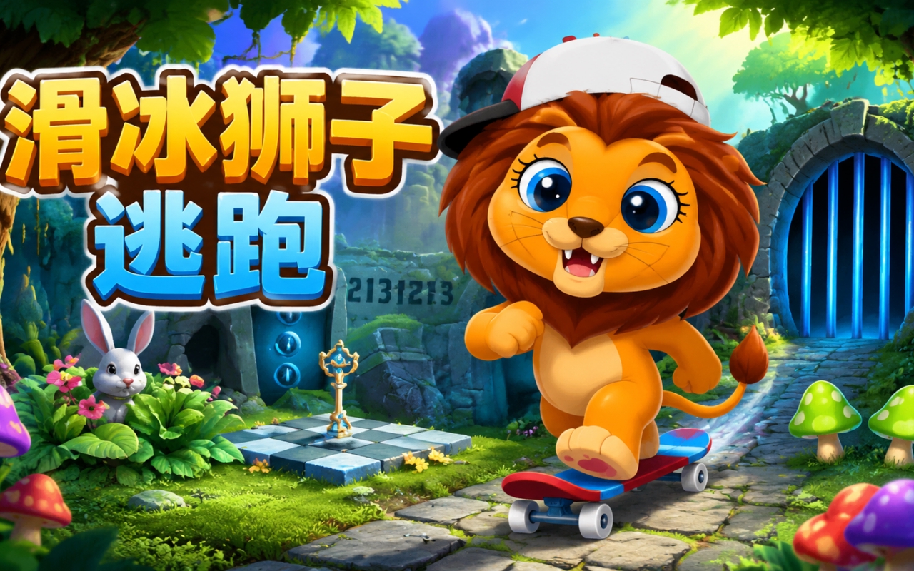 滑冰狮子逃跑