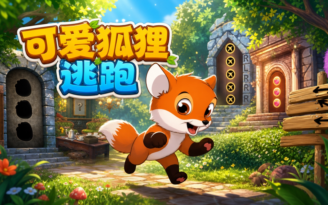 可爱狐狸逃跑