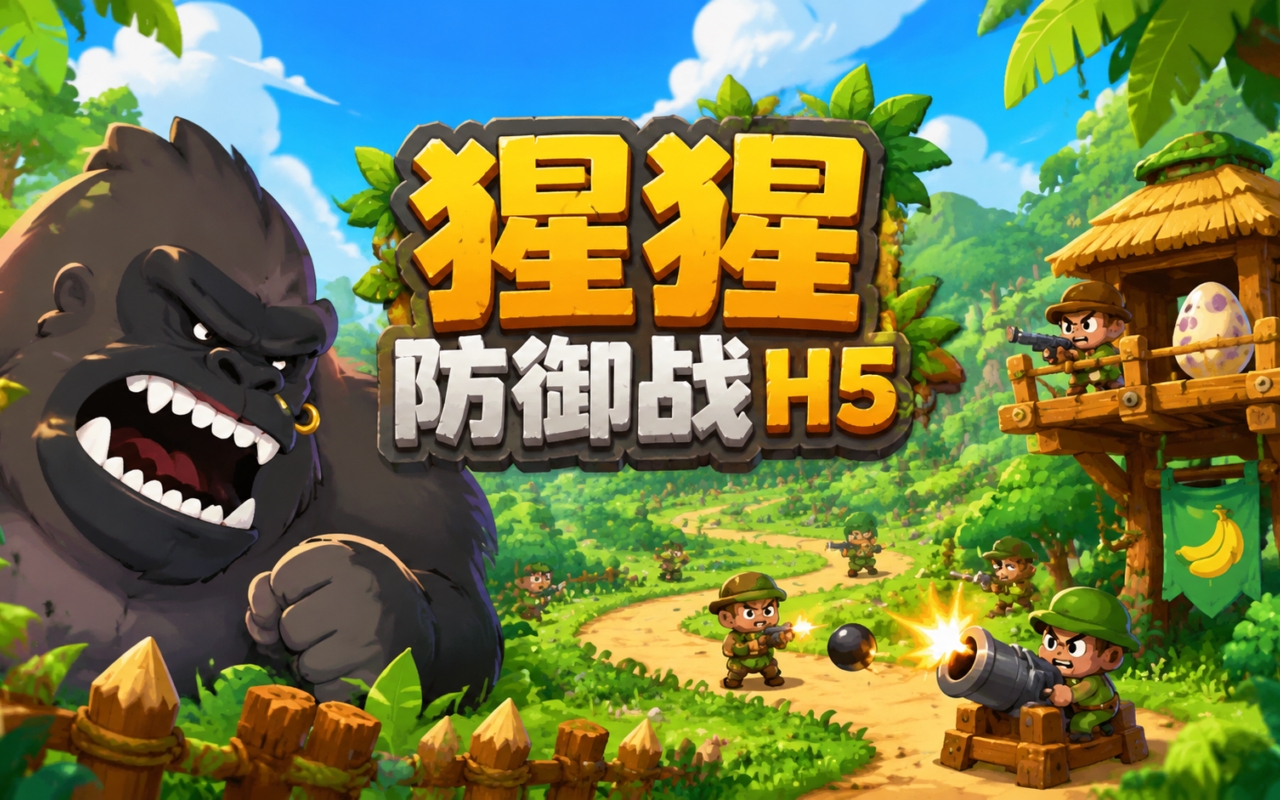 猩猩防御战H5