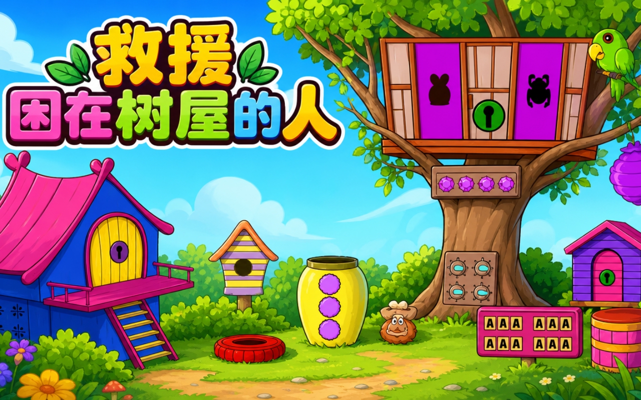 救援困在树屋的人