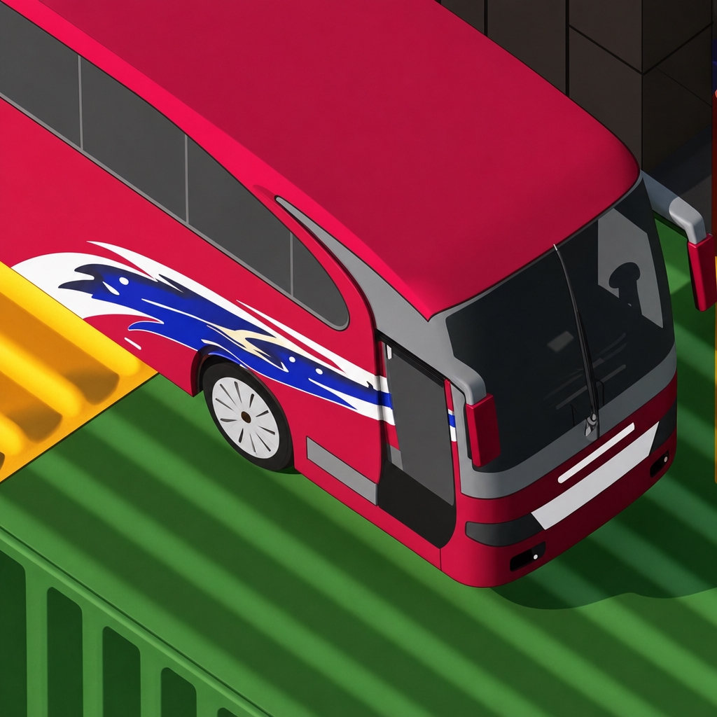 停靠警用大巴车