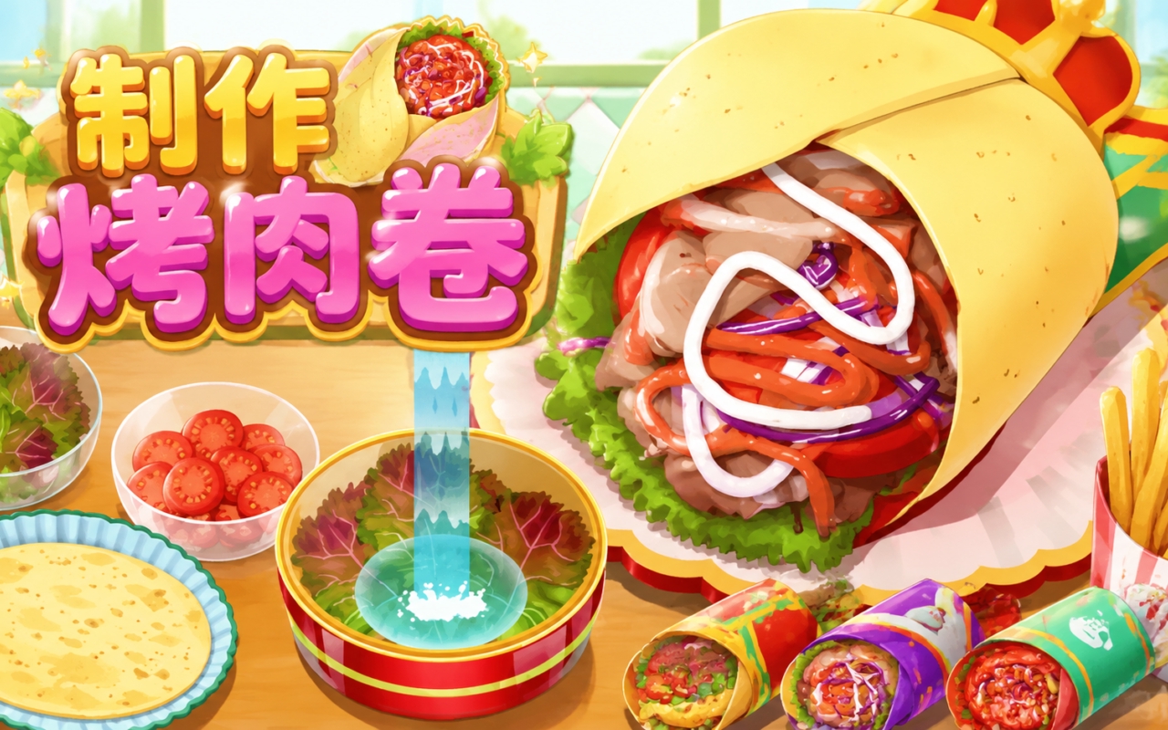 制作烤肉卷