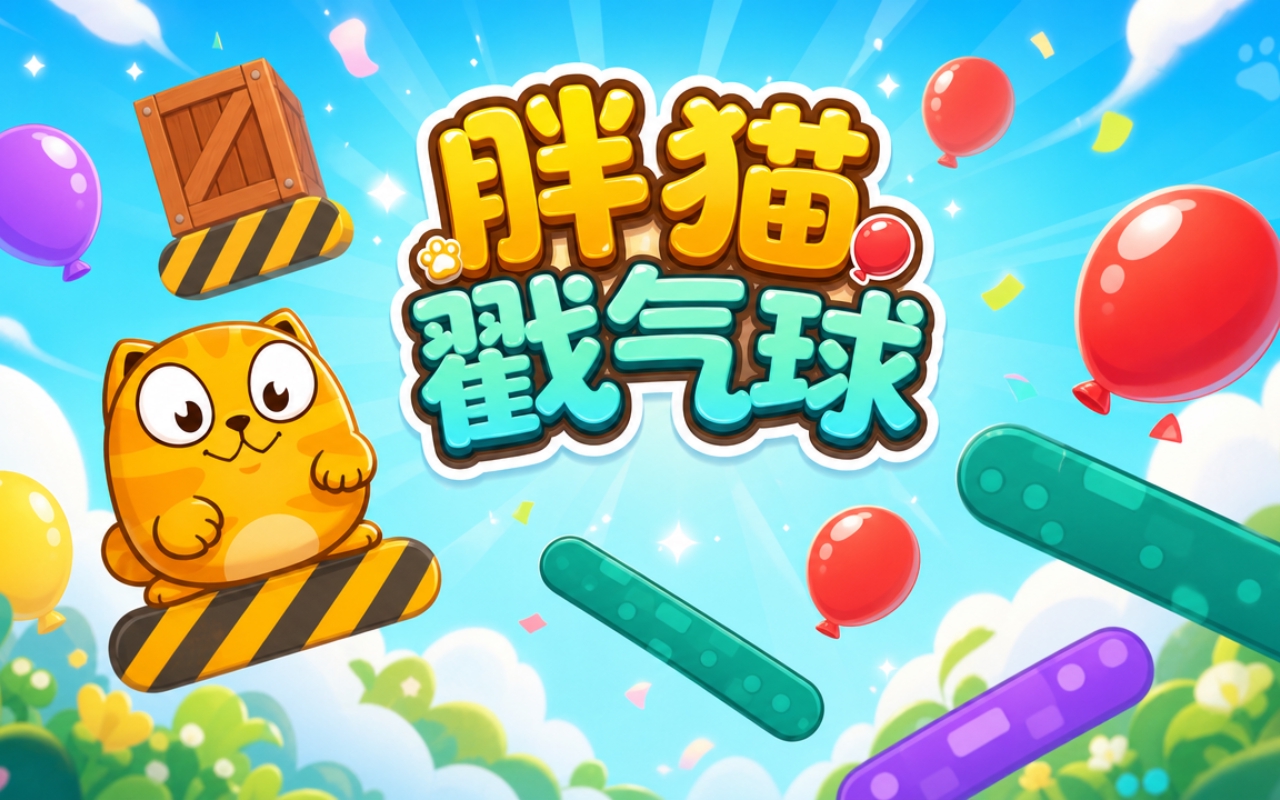 胖猫戳气球