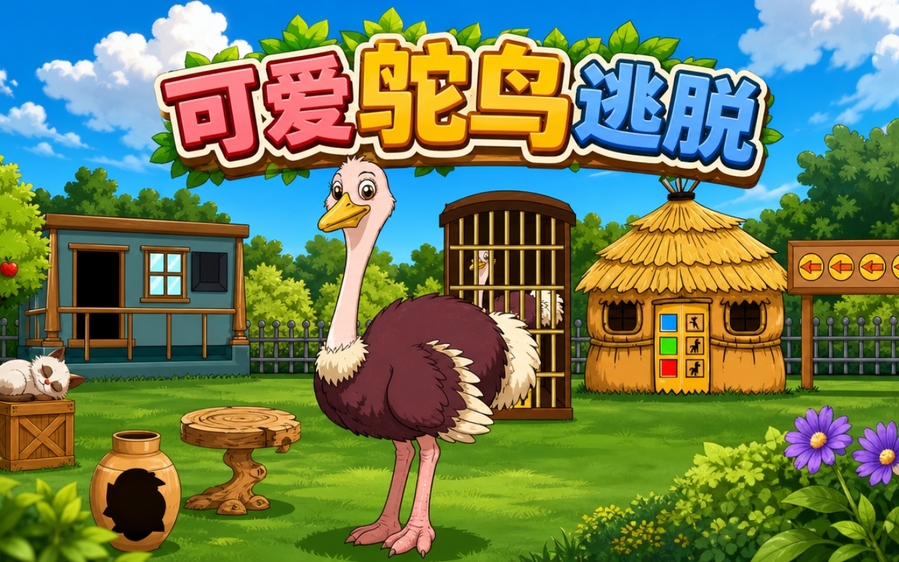 可爱鸵鸟逃脱