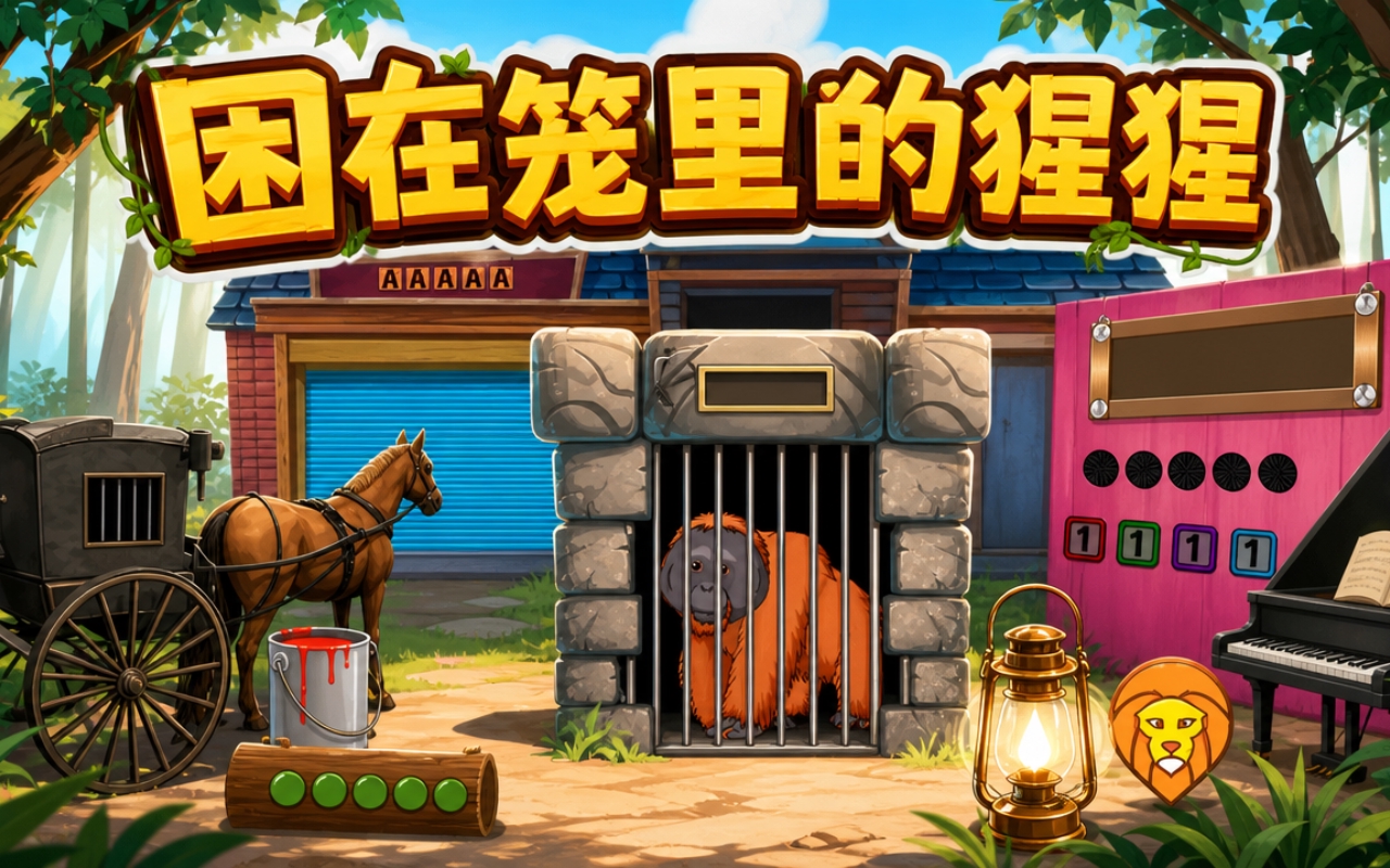 困在笼里的猩猩