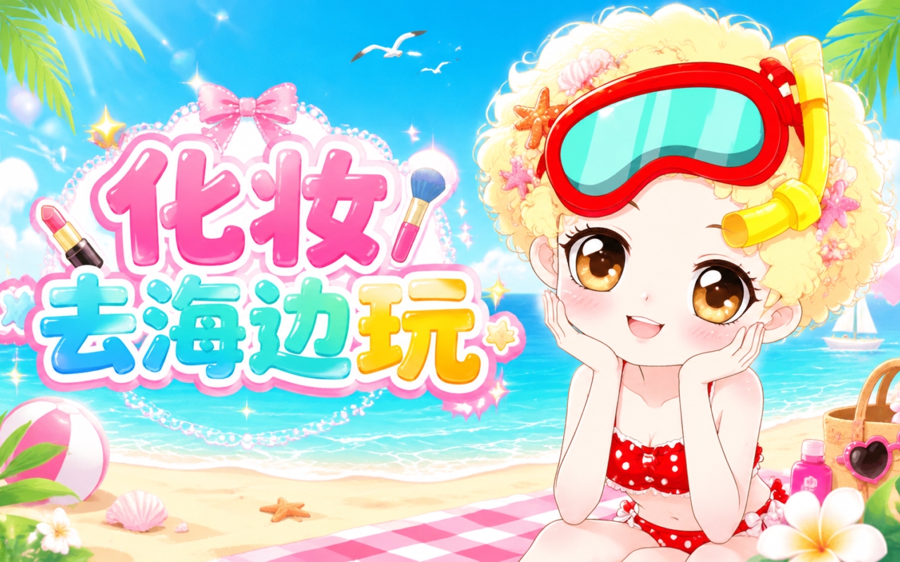 化妆去海边玩