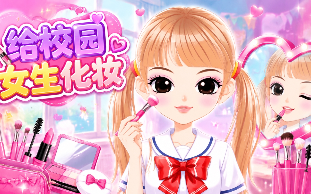 给校园女生化妆