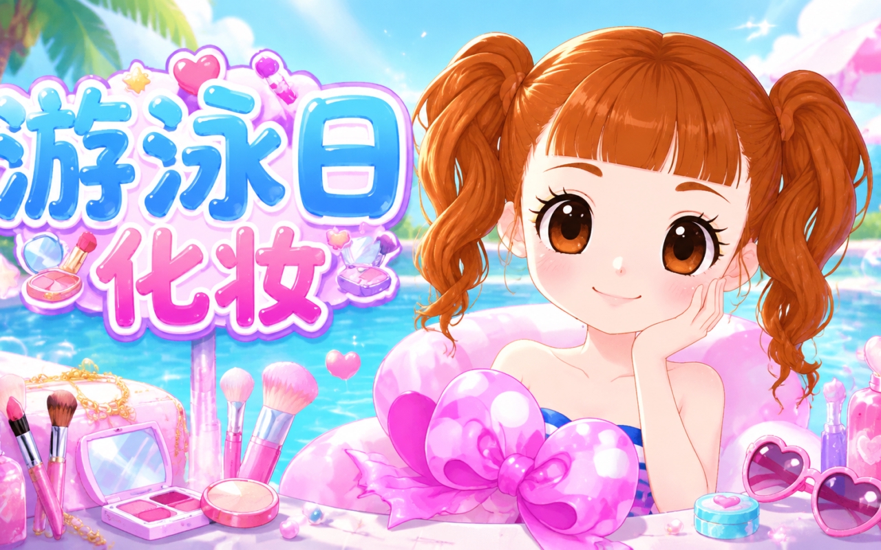 游泳日化妆