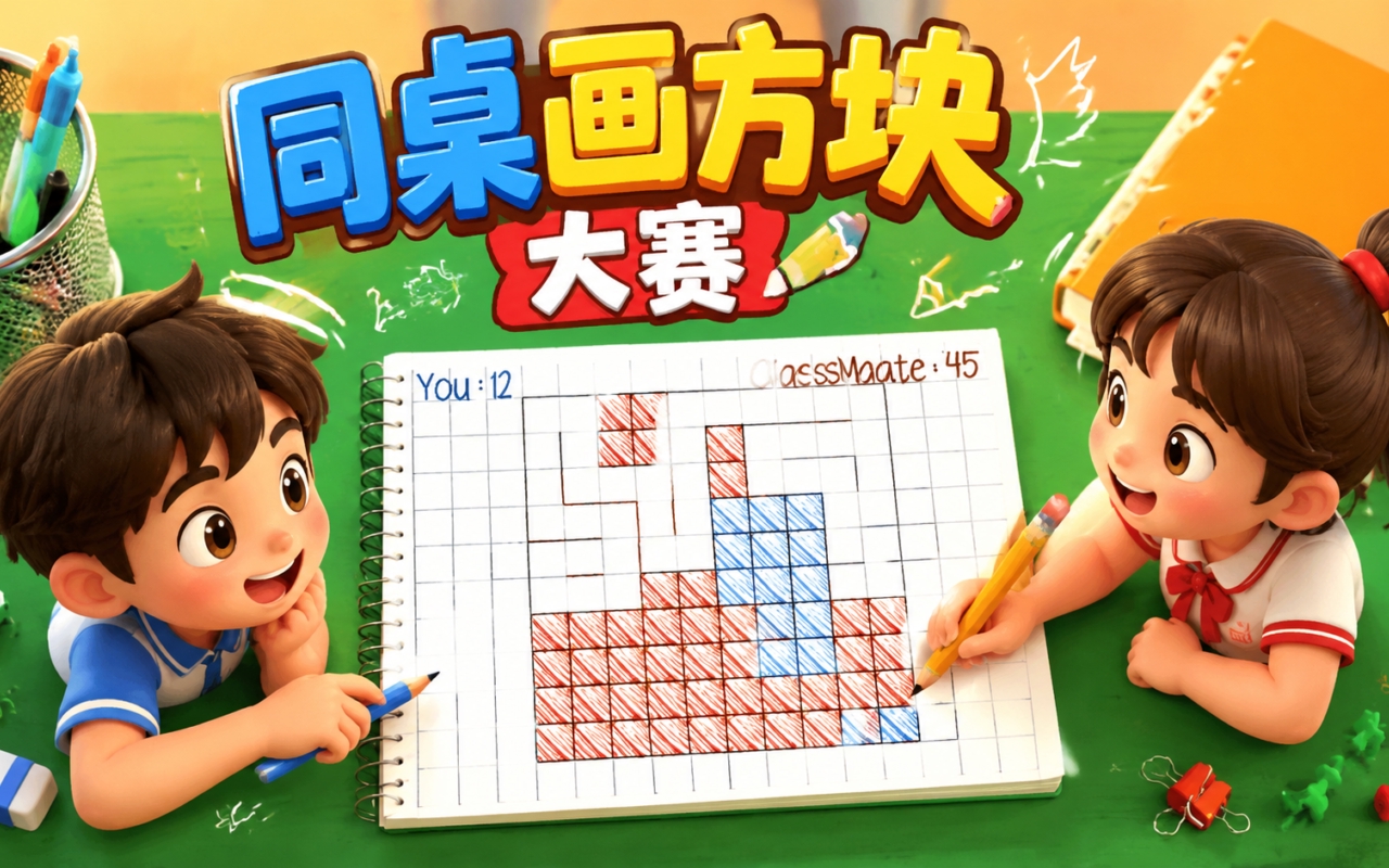 同桌画方块大赛